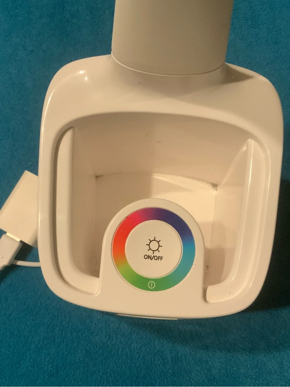 White LED Desk Lamp with Touch Color Ring and Organizer